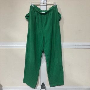 #1348 Vintage 1990s teddy green knit, elastic waist pants extra large